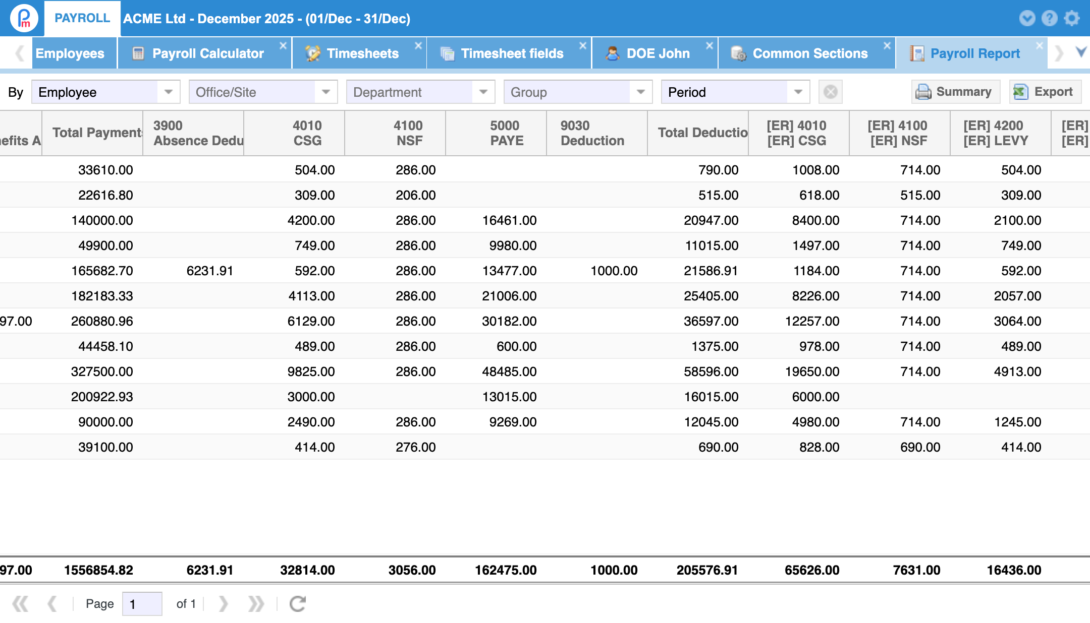 Payroll Reports