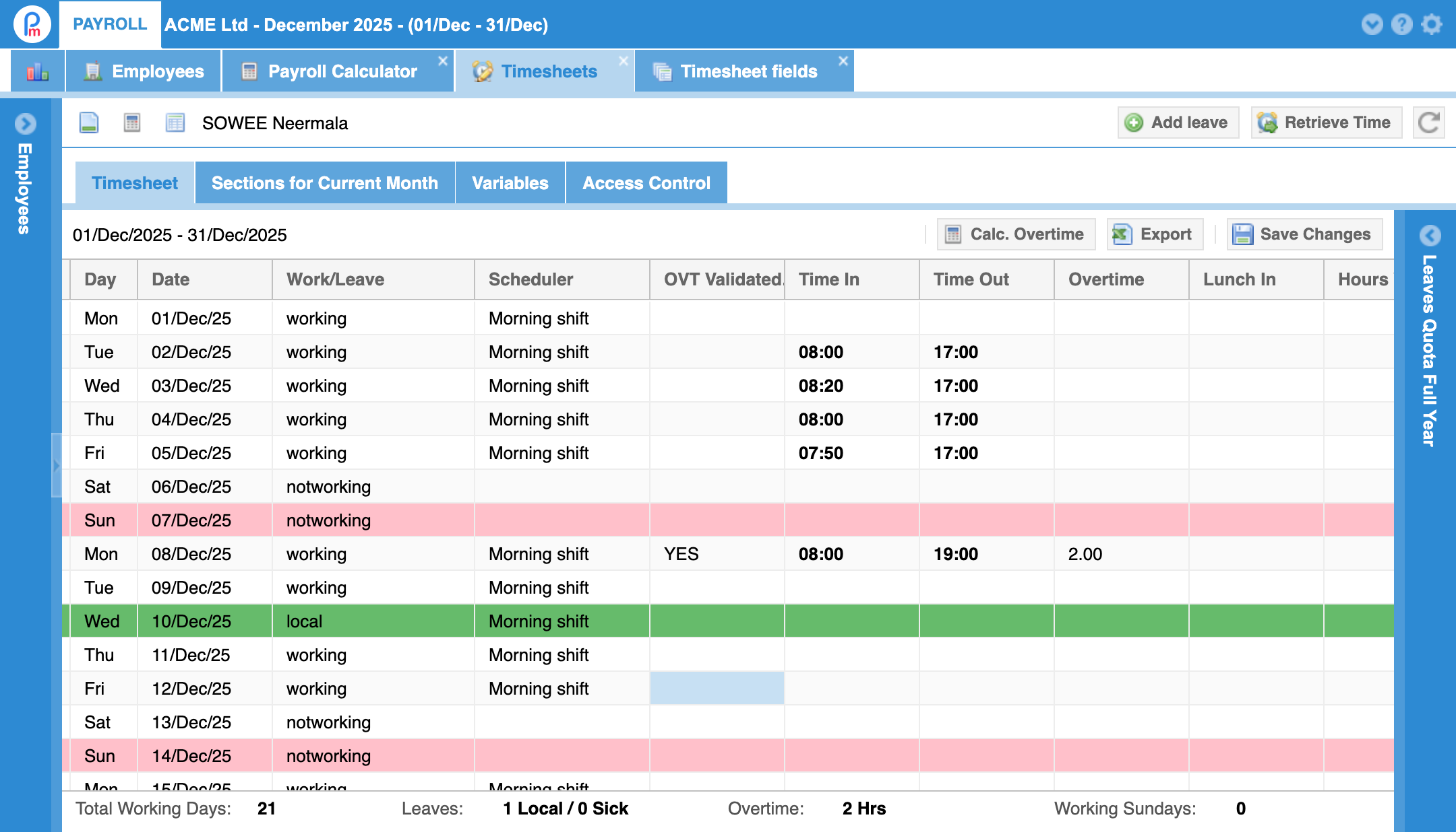 Timesheet Management