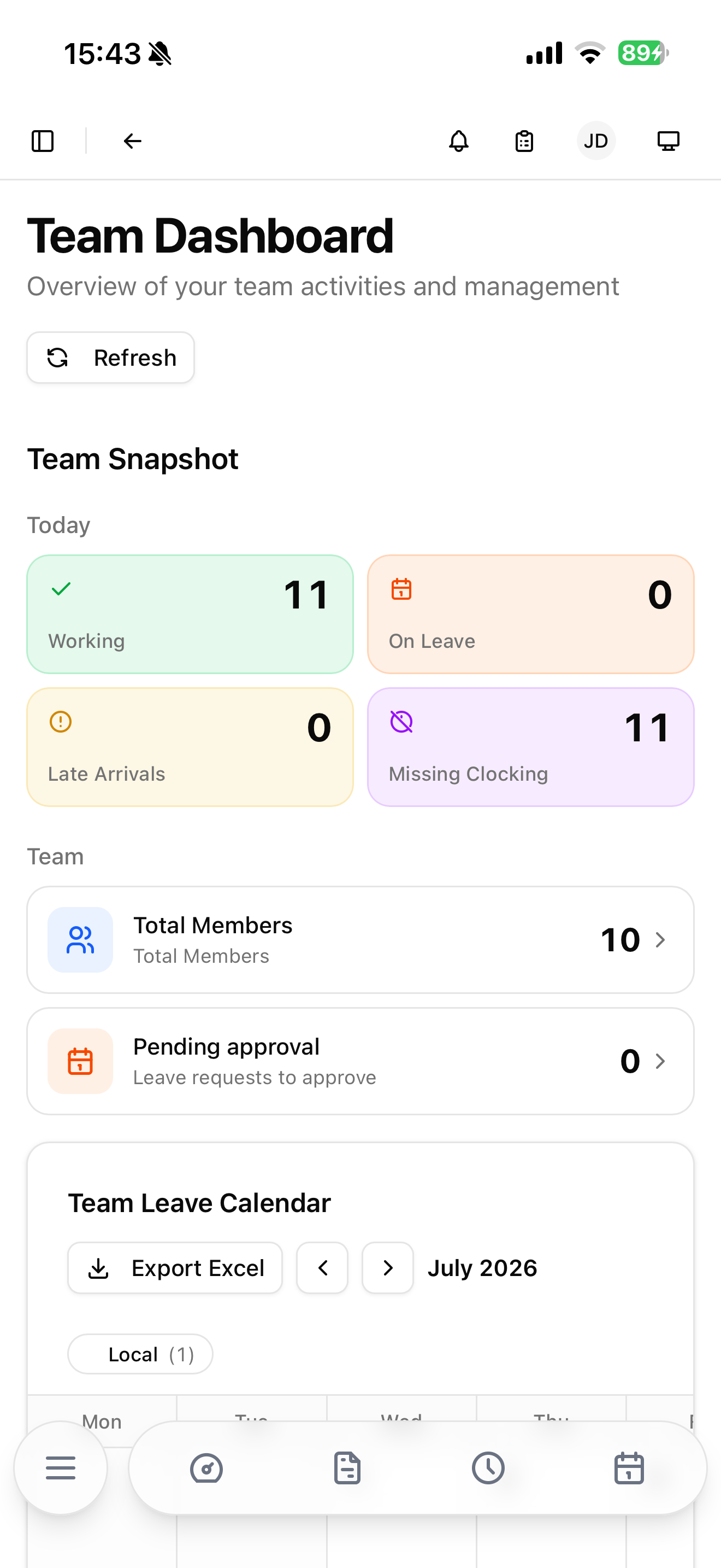 Team Dashboard